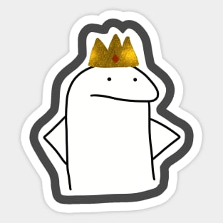 Stickman with a golden crown Sticker